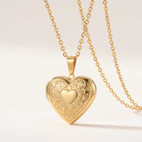 Thumbnail for Floral Heart Photo Locket Necklace