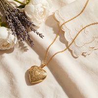 Thumbnail for Floral Heart Photo Locket Necklace