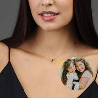 Thumbnail for Circle Photo Necklace - Personalised Necklace - Customised Necklace Necklace Brother & Sisters