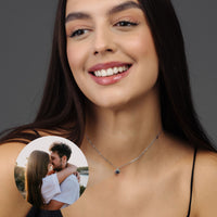 Thumbnail for Circle Photo Necklace - Personalised Necklace - Customised Necklace Necklace Brother & Sisters