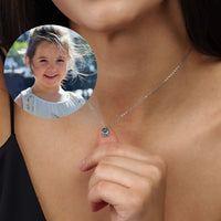 Thumbnail for Circle Photo Necklace - Personalised Necklace - Customised Necklace Necklace Silver Brother & Sisters