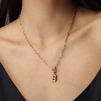 Thumbnail for Gold Necklace for a woman - Chain Initial Necklace - Woman Necklace - Letter Necklace Necklace Brother & Sisters