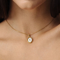 Thumbnail for Gold Necklace for a woman - Princess Initial Necklace - Woman Necklace - Letter Necklace Necklace Gold / A Brother & Sisters