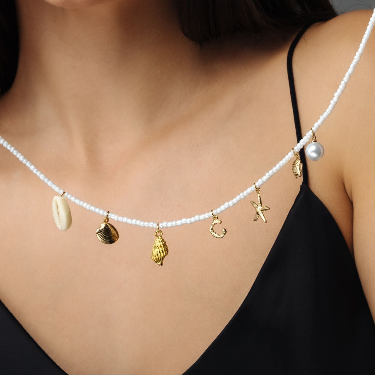 Gold Necklace for a woman - Summer Initial Necklace - Pearl Necklace - Woman Necklace Necklace Brother & Sisters