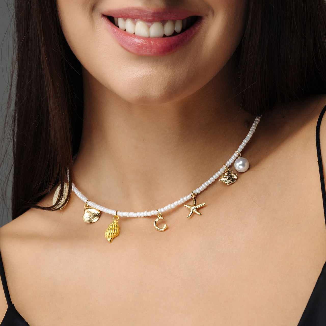 Gold Necklace for a woman - Summer Initial Necklace - Pearl Necklace - Woman Necklace Necklace Brother & Sisters