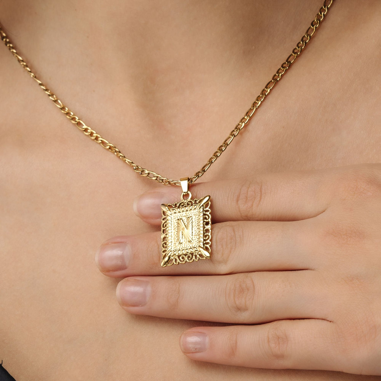 Gold Necklace for a woman - Vintage Initial Necklace - Woman Necklace - Letter Necklace Necklace Brother & Sisters