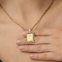 Thumbnail for Gold Necklace for a woman - Vintage Initial Necklace - Woman Necklace - Letter Necklace Necklace Brother & Sisters