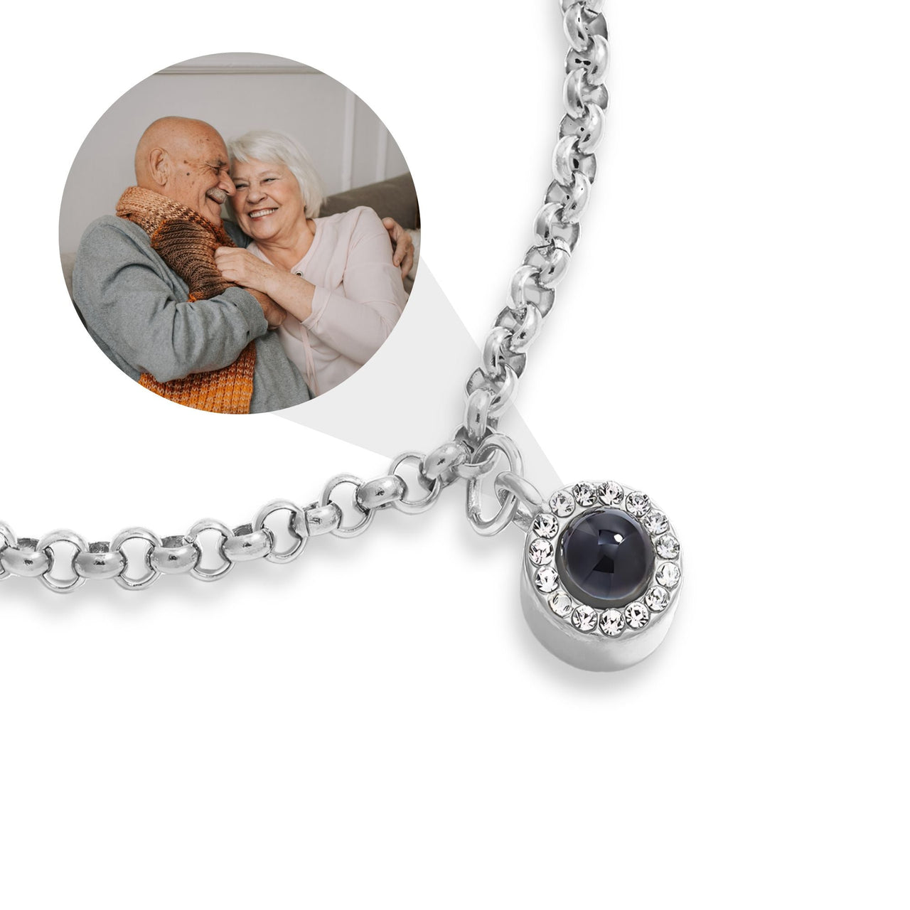 Halo Personalized Photo Bracelet - Personalized Gift for Women - Custom Jewelry For Her - Custom Bracelet Picture - Personalised Photo Gift Bracelet Brother & Sisters