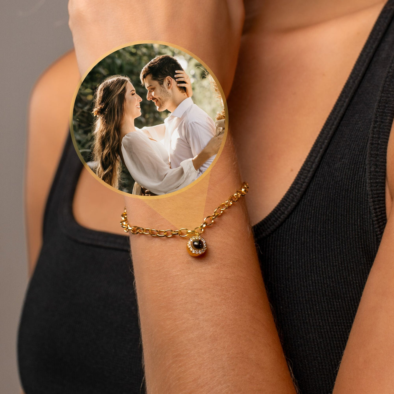 Halo Personalized Photo Bracelet - Personalized Gift for Women - Custom Jewelry For Her - Custom Bracelet Picture - Personalised Photo Gift Bracelet Brother & Sisters