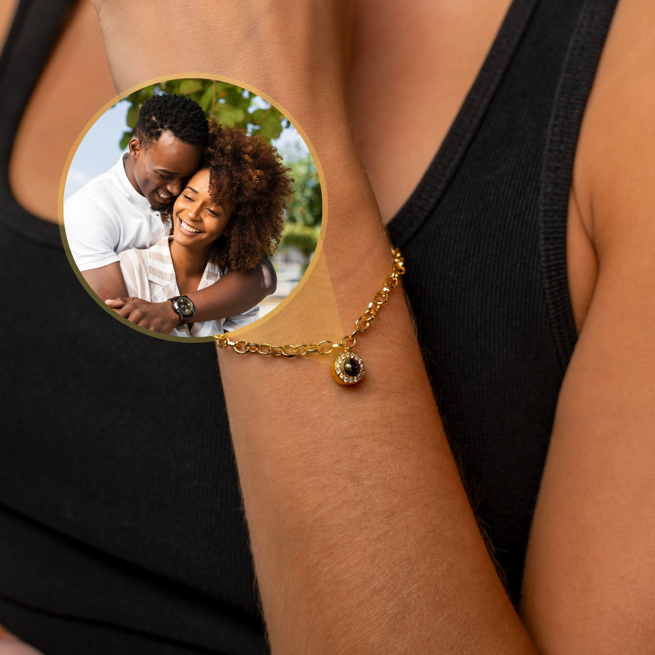 Halo Personalized Photo Bracelet - Personalized Gift for Women - Custom Jewelry For Her - Custom Bracelet Picture - Personalised Photo Gift Bracelet Brother & Sisters