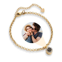Thumbnail for Halo Personalized Photo Bracelet - Personalized Gift for Women - Custom Jewelry For Her - Custom Bracelet Picture - Personalised Photo Gift Bracelet Gold Brother & Sisters