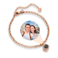 Thumbnail for Halo Personalized Photo Bracelet - Personalized Gift for Women - Custom Jewelry For Her - Custom Bracelet Picture - Personalised Photo Gift Bracelet Rose Gold Brother & Sisters