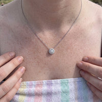 Thumbnail for Silver pendant necklace — worn, real size, silver | SKU: 33136351