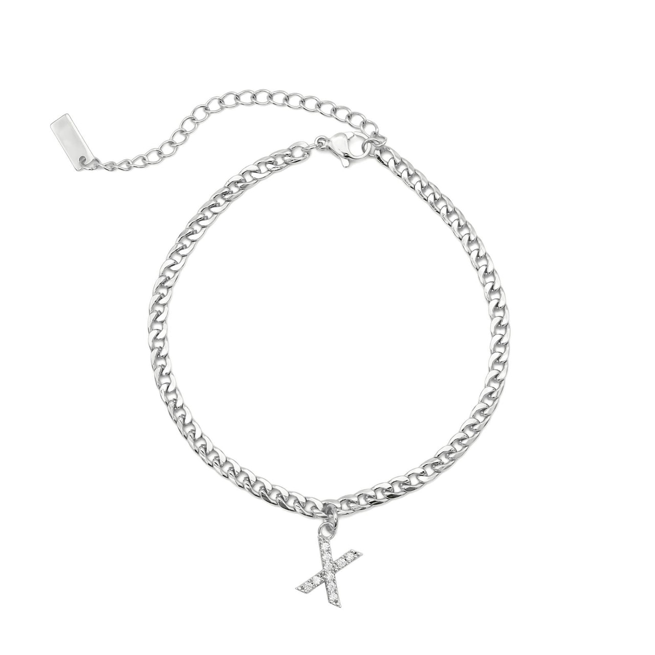 Silver Initial Anklet - Ankle Bracelet - Anklet for Women - Silver Leg Bracelet Anklet X Brother & Sisters