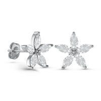 Thumbnail for Flower earrings — product photo on a white background, silver