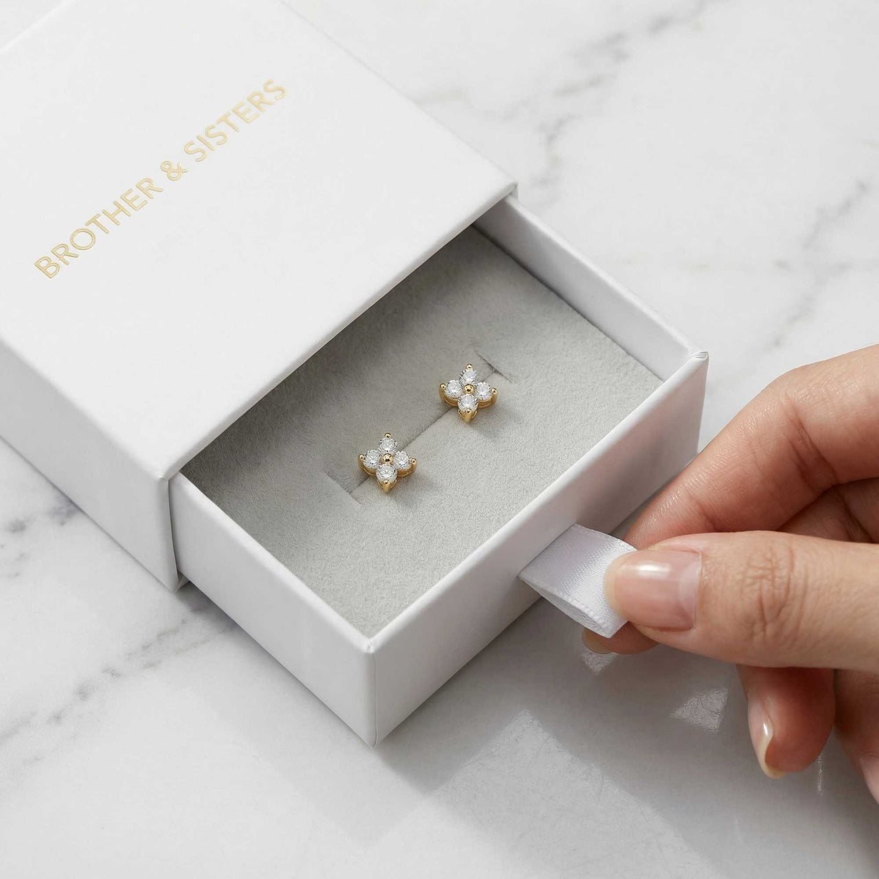 Crystal Flower Stud Earrings