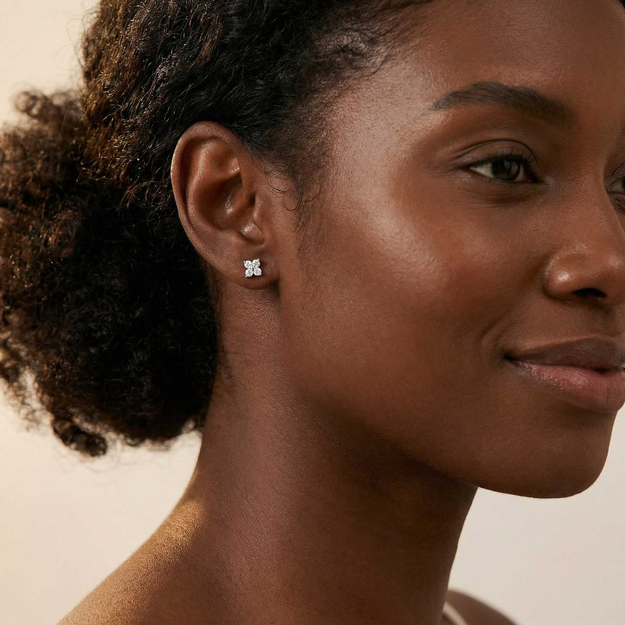 Crystal Flower Stud Earrings