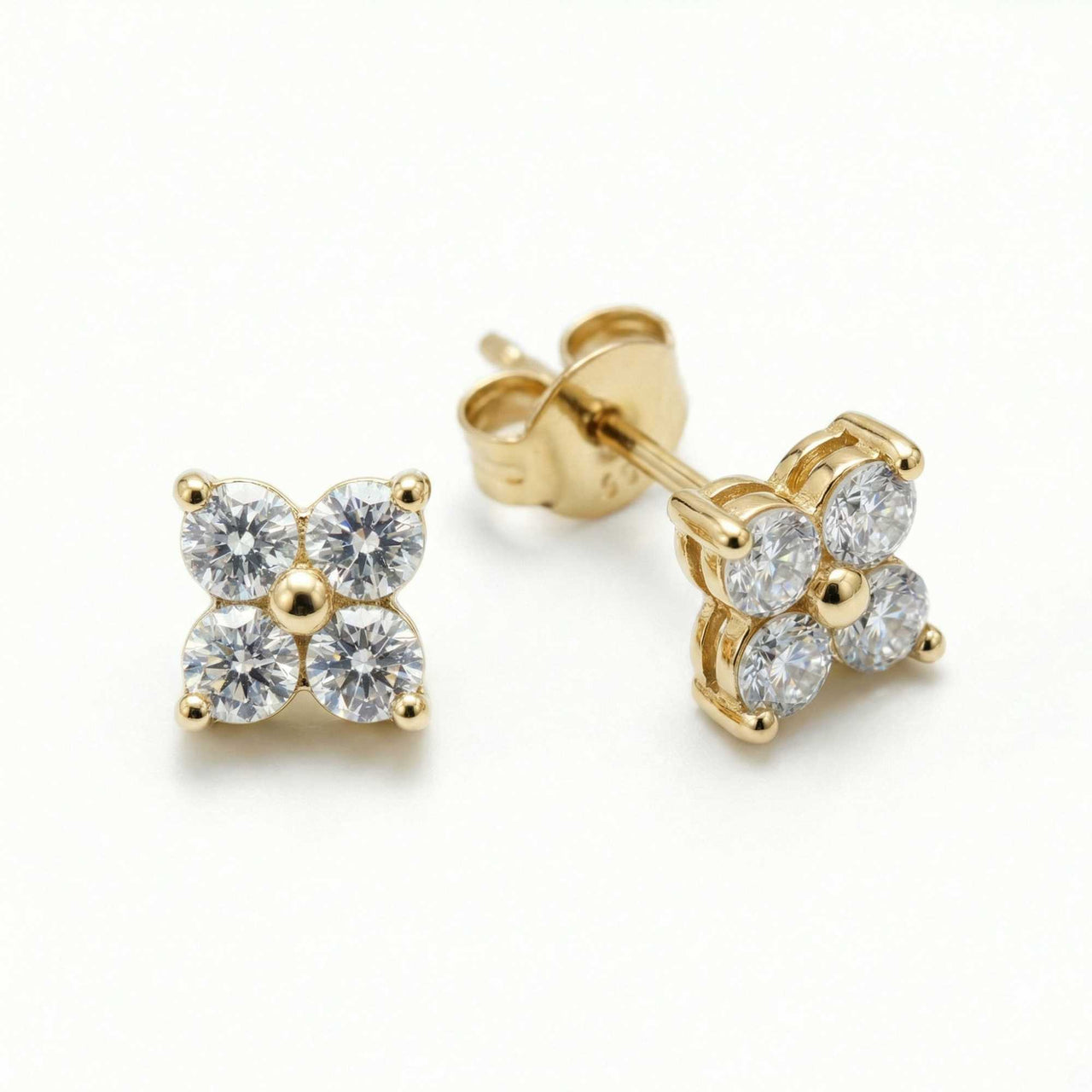 Crystal Flower Stud Earrings