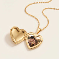 Thumbnail for Crystal Heart Photo Locket Necklace