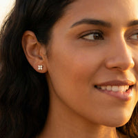 Thumbnail for Crystal Flower Stud Earrings