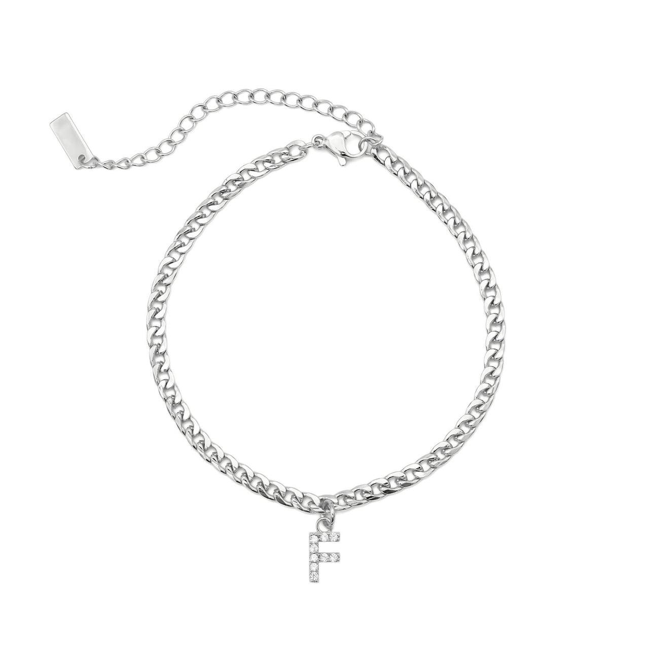 Bracelet Cheville Initiale en Argent