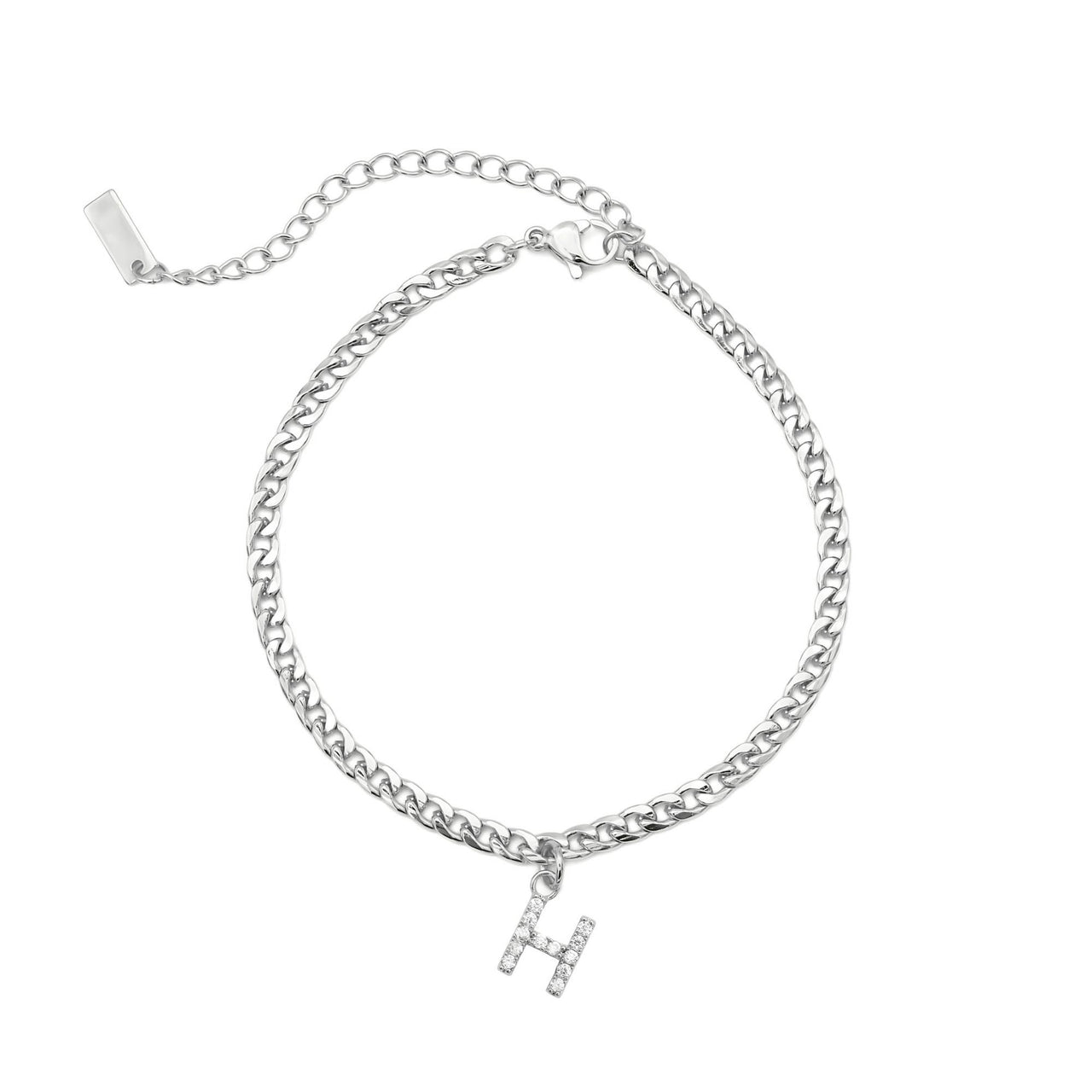 Bracelet Cheville Initiale en Argent