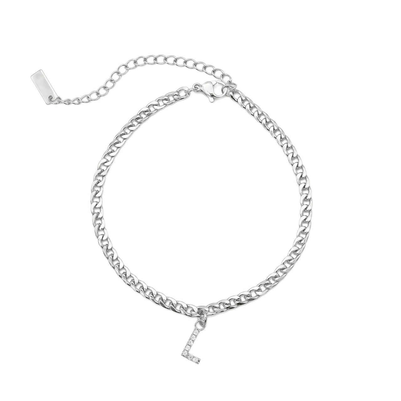 Silver Initial Anklet