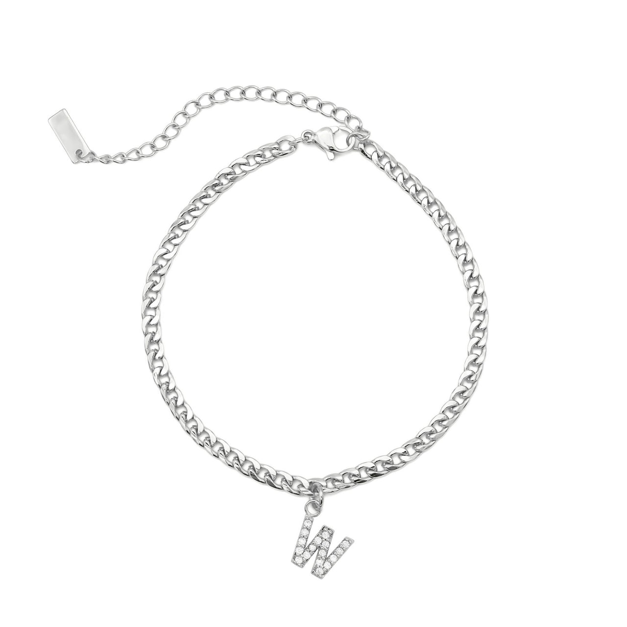 Silver Initial Anklet