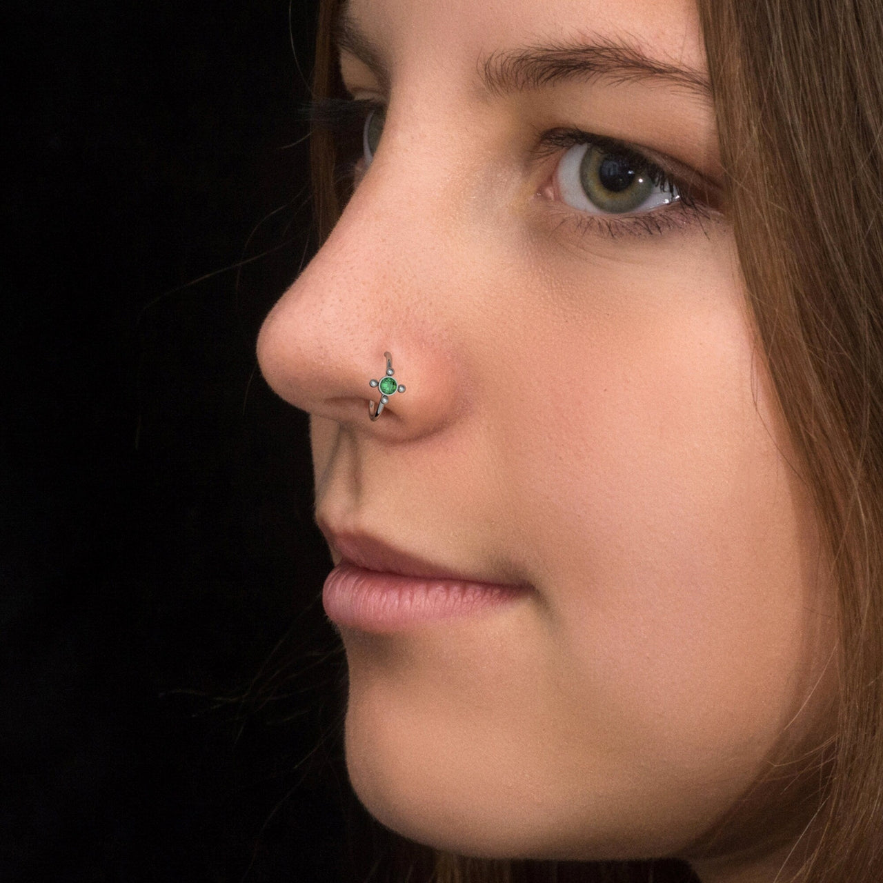 Amber Nose Ring - Titanium Nose Jewelry - Gold Nose Ring - Nose Piercing Jewelry Nose Ring Brother & Sisters