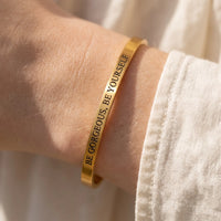 Thumbnail for Engraved bracelet — close-up of the details, gold | SKU: bgby-g