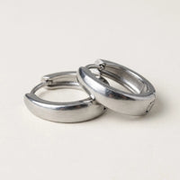 Thumbnail for Chunky Dome Hoops in Silver, product photo | SKU: 41005-silver