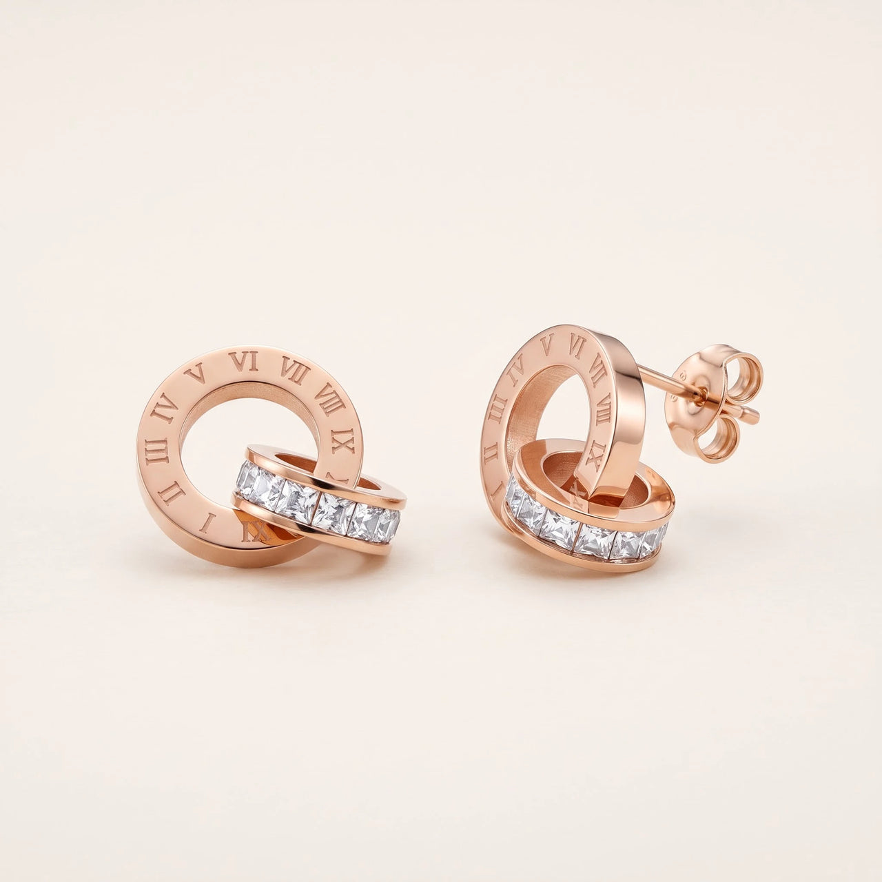 Rose gold hoop earrings — product photo on a white background, rose gold | SKU: 11137578-rose-gold