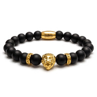 Thumbnail for Gold Lion & Black Stones Bracelet – studio packshot | Brother & Sisters | SKU: 20712286-gold-XS-14-15, 20712286-gold-S-16-17, 20712286-gold-M-18-19, 20712286-gold-L-20-21, 20712286-gold-XL-22-23