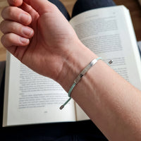 Thumbnail for Cord bracelet — worn, real size, silver | SKU: lamenthe-wg