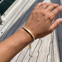 Thumbnail for Braided bracelet — worn, real size, gold | SKU: laperle-g