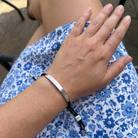 Thumbnail for Braided bracelet — worn, real size, silver | SKU: lecaviar-wg
