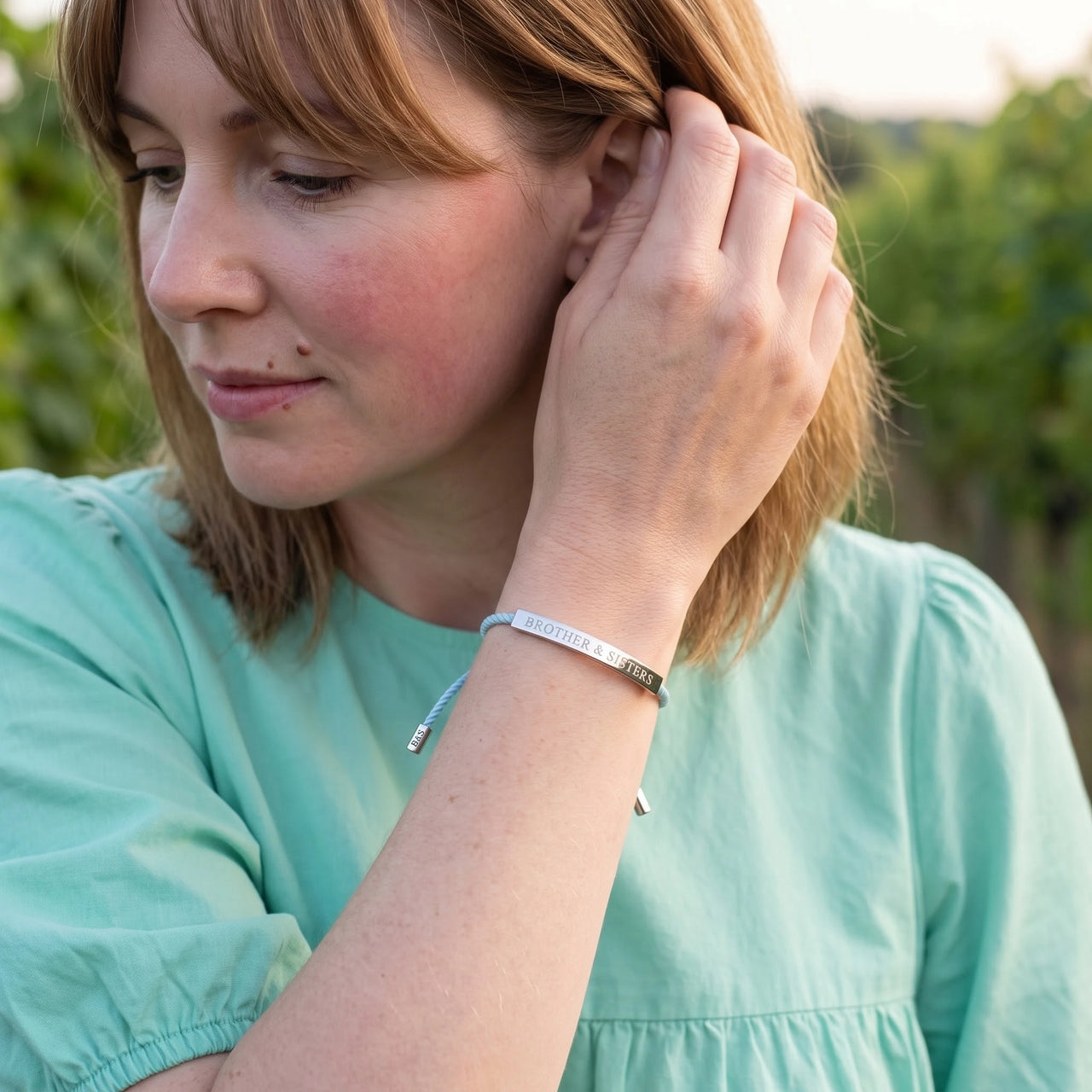Matching bracelets — worn, everyday gesture, silver | SKU: leciel-wg