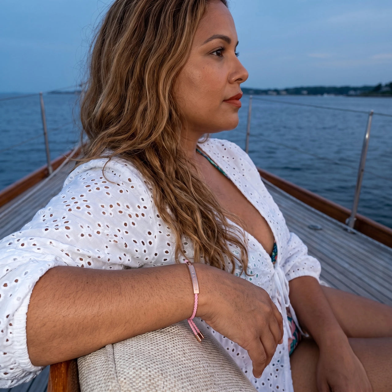 String bracelet — worn on a relaxed day, rose gold | SKU: lecorail-rg
