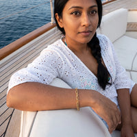 Thumbnail for Gold chain bracelet — worn on a relaxed day, gold | SKU: ledouble