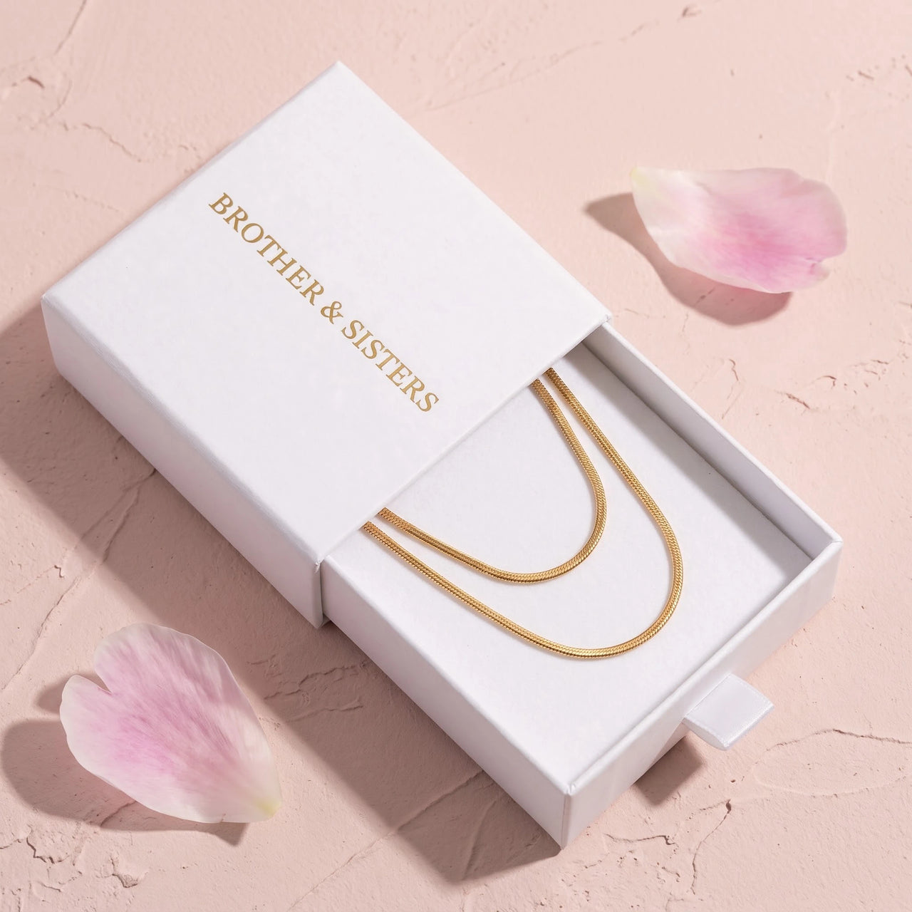 Snake chain necklace — in the gift box, gold | SKU: lesimplenecklace
