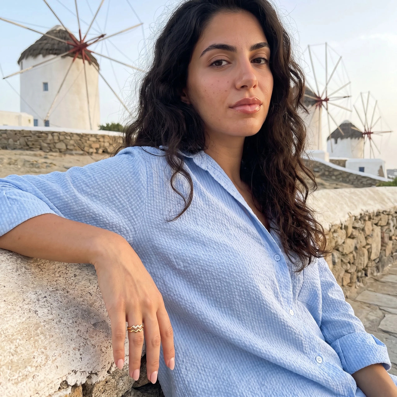 Adjustable ring — worn on a getaway, gold | SKU: lezigzag