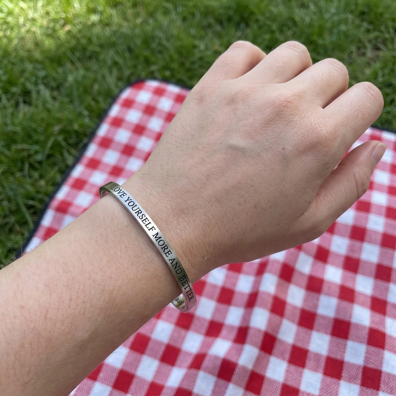 Self love gifts — worn, real size, silver | SKU: lymab-wg