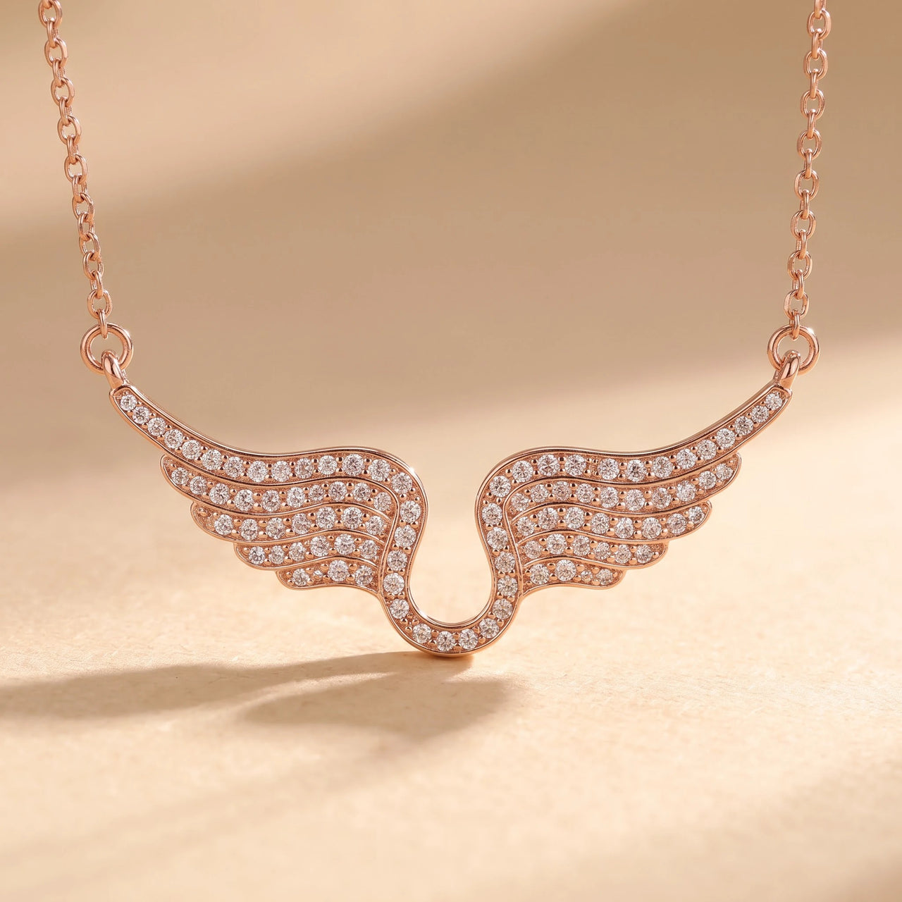 Close-up of the rose gold necklace | SKU: 42002-rose-gold