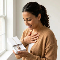 Thumbnail for The rose gold oval photo necklace with a wedding photo in the Brother & Sisters gift box | SKU: TPH-OVLN-ROSEGOLD