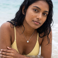 Thumbnail for Circle pendant necklace — worn in the water, waterproof, silver | SKU: 33136351