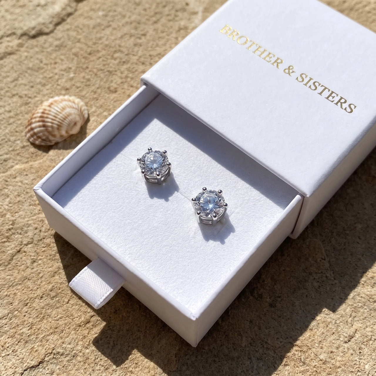 Silver stud earrings — in the gift box, silver | SKU: 5056659