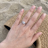 Thumbnail for Travel engagement ring — worn, real size, silver | SKU: 33759698-4.5-silver