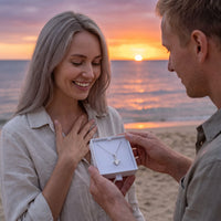 Thumbnail for Ribbon necklace — worn by a couple, silver | SKU: 6309048