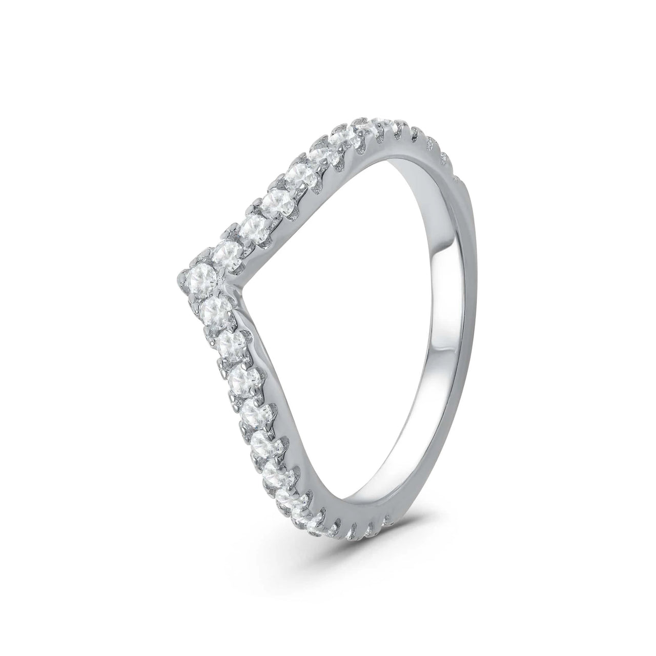 Wishbone ring — product photo on a white background, silver | SKU: 10645547-4.5-silver