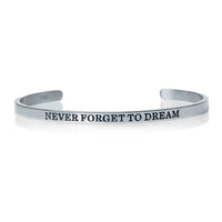Thumbnail for Never Forget To Dream - Quote Bracelet - Women's Bracelet - Mantra Bracelet 18k White Gold Brother & Sisters